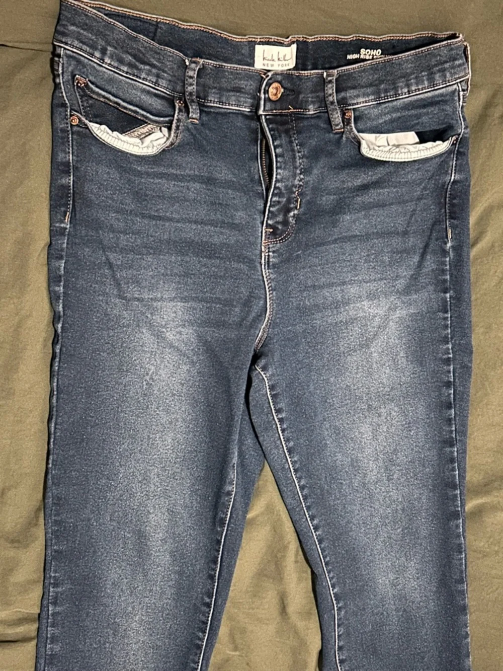 Nicole Miller SoHo High Rise Buttery Soft Blue Skinny Jeans Size 12 - Picture 9 of 17
